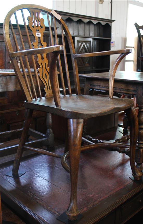 Ash, beech and elm Windsor armchair